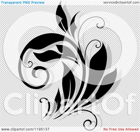 Clipart Of A Black And White Flourish With A Shadow 2 Royalty Free