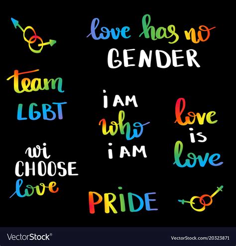 gay pride slogan with hand written lettering vector image