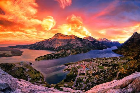 Waterton Fire In The Sky Bears Hump By Eamon Gallagher Alberta Canada
