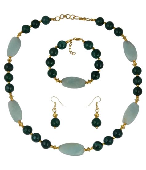 Pearlz Ocean Beads Studded Necklace Set Combo With Bracelet Buy