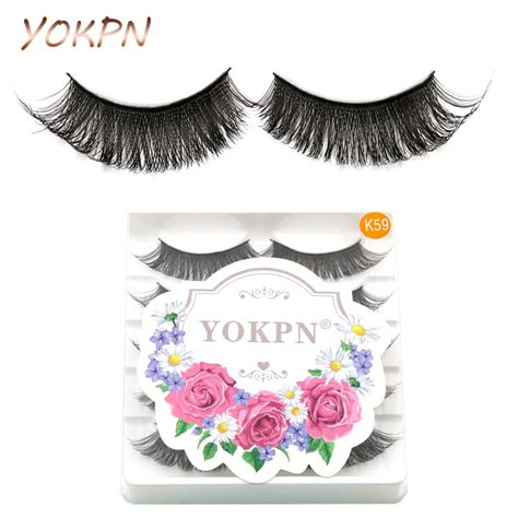 Yokpn Makeup Thick False Eyelashes Eyelash Cross Naturally Slim False