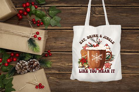 Eat Drink And Jingle Christmas Png Sublimation