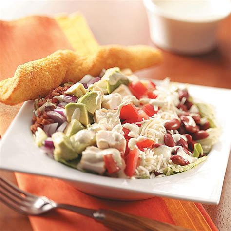 The following information has some a salad and chili can make a nice meal or appetizer. Cobb Salad with Chili-Lime Dressing Recipe | Taste of Home