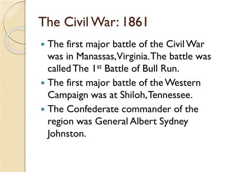 Ppt The Civil War 1861 Powerpoint Presentation Free Download Id