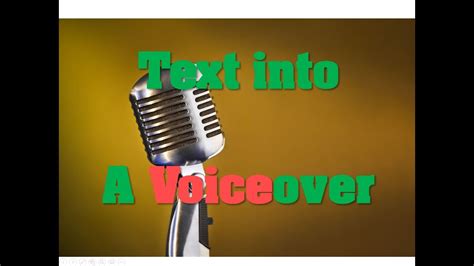 Text into a Voiceover - YouTube