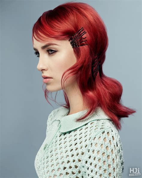 Bright Red Hair With Accessories