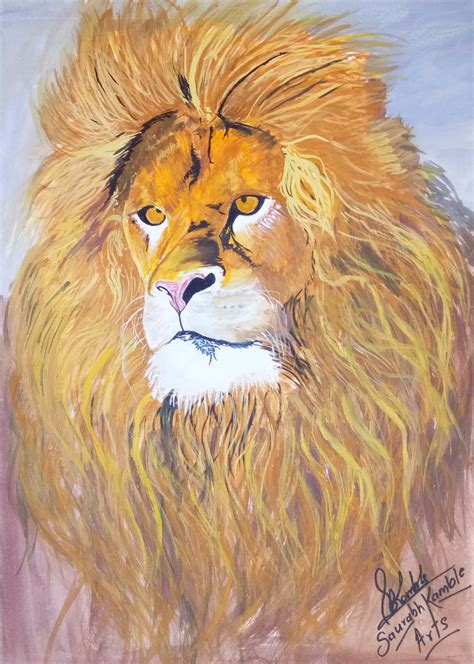 Lion Painting Oil Painting By Art Sbk