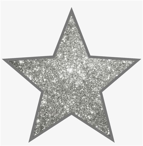 Star Silver Glitter Starstickers Filled Star Png Transparent Png