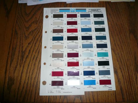 1992 Ford Ditzler Ppg Color Chip Paint Sample Ebay