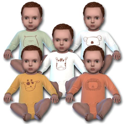 Infant Warm Animals Onesies The Sims 4 Create A Sim Curseforge