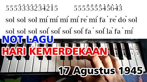 Hari Kemerdekaan Agustus Not Lagu Piano Pianika Untuk Drum