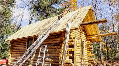 How To Build An Off Grid Log Cabin Ep3 Simple Roof Structure Youtube