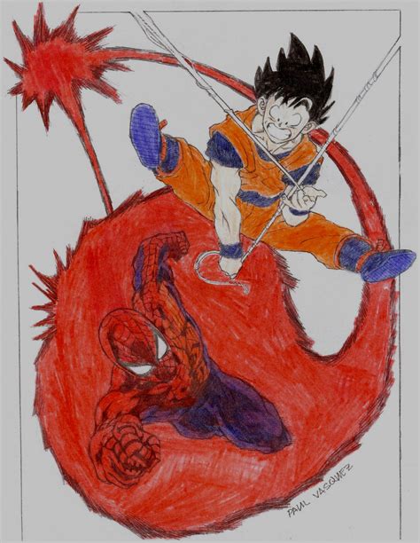 Goku And Spider Man Colored By Segamarvel On Deviantart