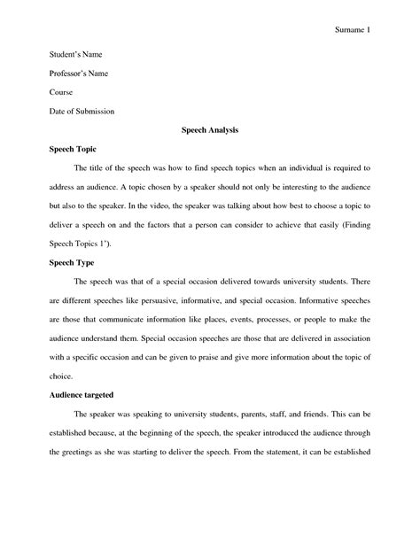 Solution Speech Analysis Revised Studypool