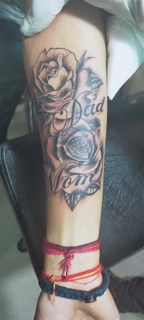 Mom Dad Rose Tattoo Tattoos For Guys Mum And Dad Tattoos Tattoos