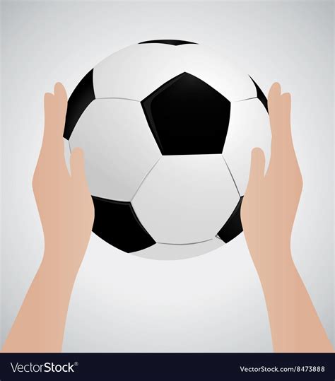 Hand Holding Soccer Ball Up Sport Concept Vector Image