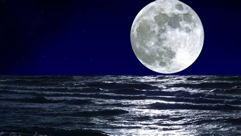 Hd Big Moon Over The Ocean Stock Footage Video 2124155 Shutterstock