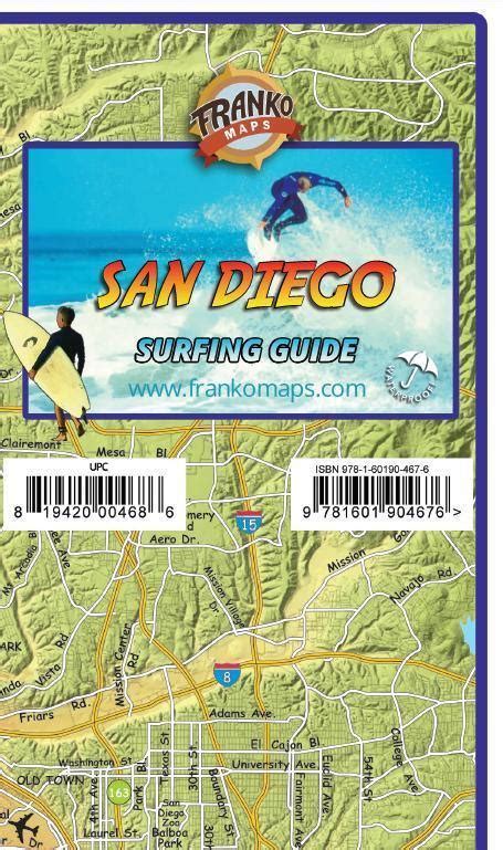 San Diego County Surfing Map Franko Maps