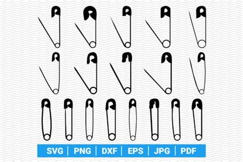 Safety Pins Silhouettes Svg For Cricut Graphic By Designstudiorm
