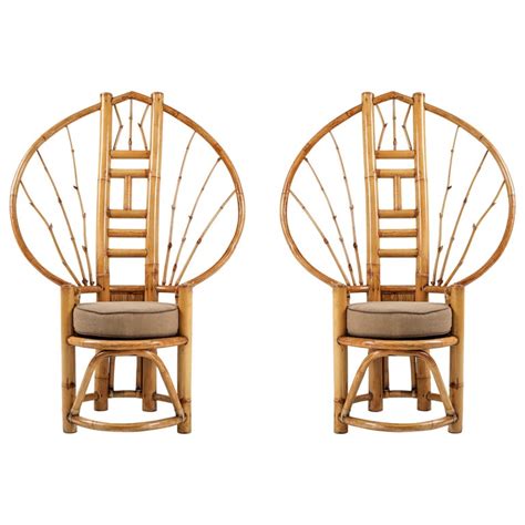 Bamboo Peacock Chairs In The Style Of Albini At 1stdibs
