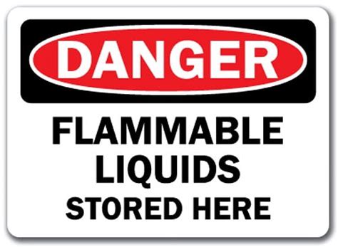 Danger Sign Flammable Liquids Stored Here X Osha Safety