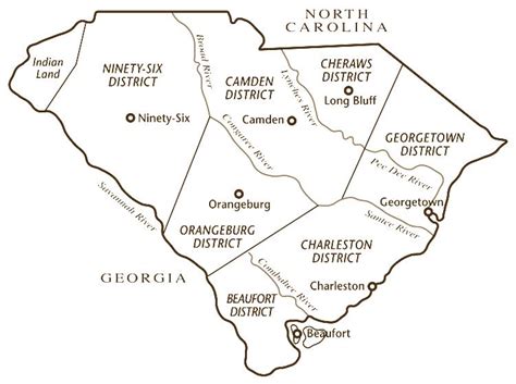 Map Showing Historic Sc Districts Antique Horry County Historical Society
