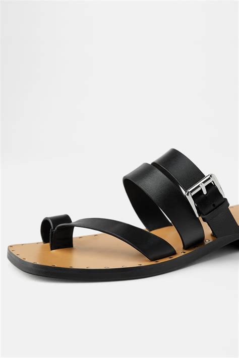 Flat Leather Sandal Collection Timeless Woman Corner Shops Zara