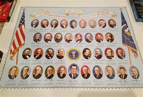 Vintage 1969 Presidents Of The United States Poster American Politics