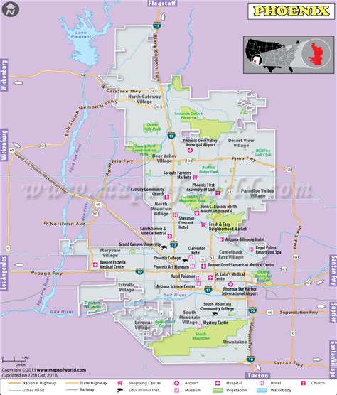 Phoenix City Map Map Of Phoenix Az Area