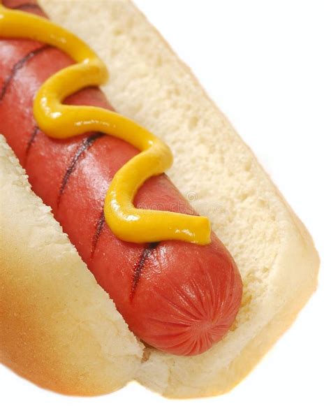 Hot Dog With Mustard Stock Image Image Of Meal Hotdog 11937369