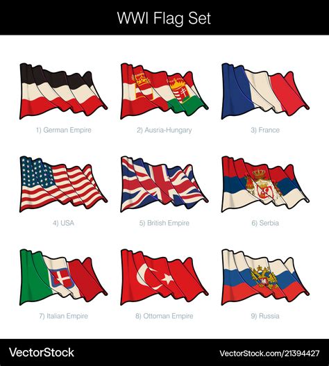 World War 1 Country Flags