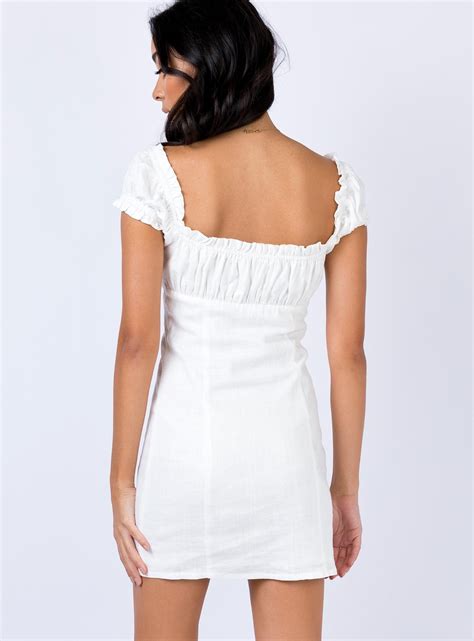 New princess polly bevendale mini dress white floral side lace up size 0. Elouise Mini Dress White
