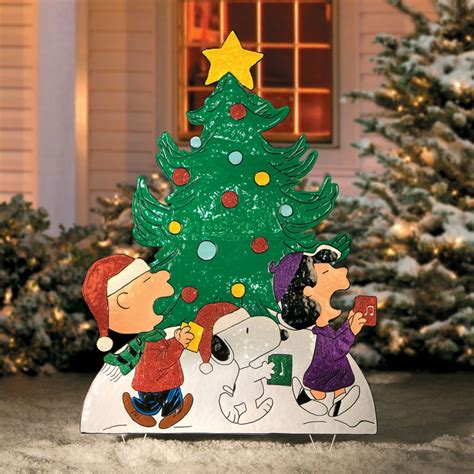 Peanuts Gang Caroling Around The Tree Christmas Decor Snoopy