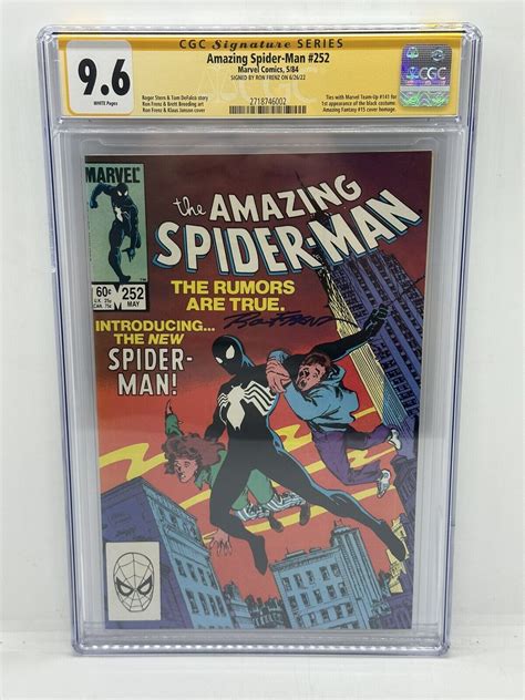 Amazing Spider Man 252 Cgc Ss 96 Wp Key 1st Appearance Black Suit