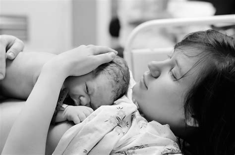 Woman With Newborn Baby Right After Delivery Oh Mother Care Kits