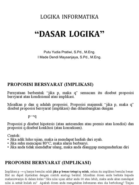 Dasar Logika Bagian 2 Compressed Pdf