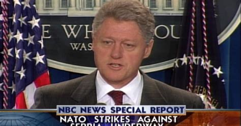 March 24 1999 President Bill Clinton Speaks Out On Nato Bombing Serbia