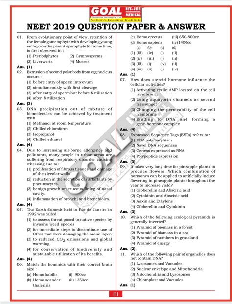 Neet 2019 Question Paper Pdf Download English Examples Papers