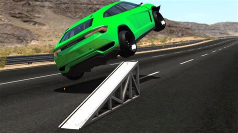 High Speed Flip Ramp Crashes 14 Beamng Drive Crash Testing Youtube
