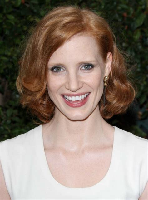Jessica Chastain Wearing Her Red Hair In A Bob
