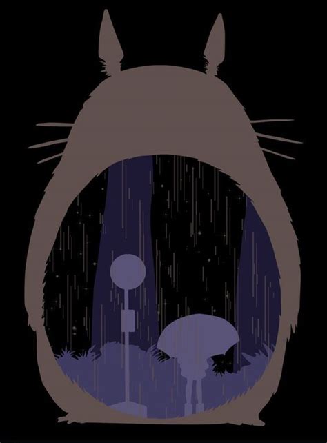 Pin By Abra Gorana On Abra S Totoro Art Of Silhouette S Totoro Art Rainy Day Nerd Art
