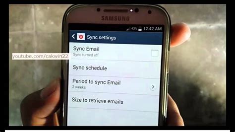 Samsung Galaxy S4 How To Turn On Email Sync Android Kitkat Youtube
