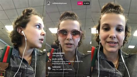 Millie Bobby Brown Instagram Live Stream 8 May 2017 Youtube
