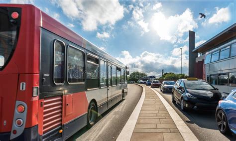 Heavy Urban Traffic On A Busy Main Road In British Town City Stock