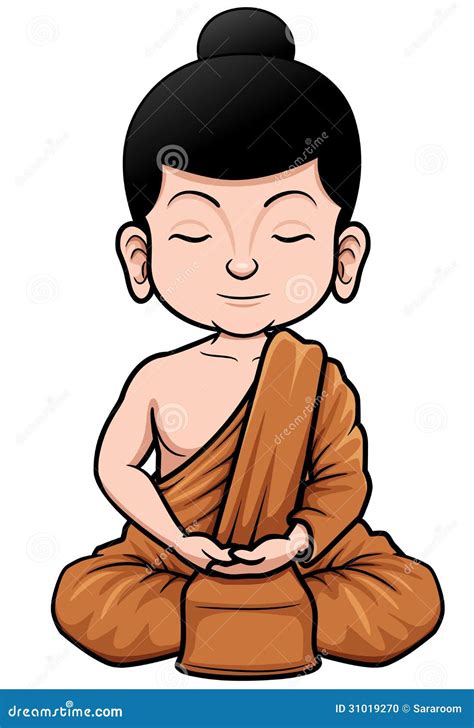 Buddhist Monk Cartoon Stock Vector Illustration Of Asian 31019270