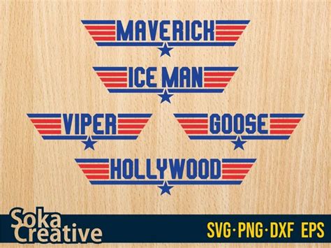 Top Gun Svg Maverick Iceman Viper Goose Hollywood Vectorency
