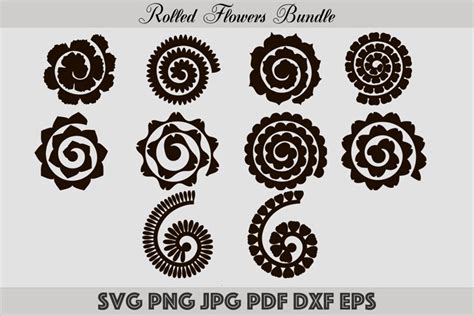 Rolled Flowers Svg