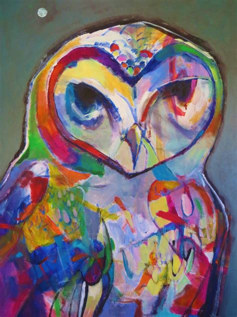Daily Painters Abstract Gallery Abstract Acrylic Owl Painting By Ab