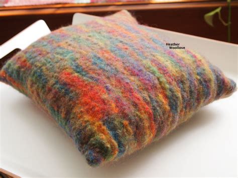 Wool Love Functional Fiber Art Brightly Colored Nuno Felt Pillow