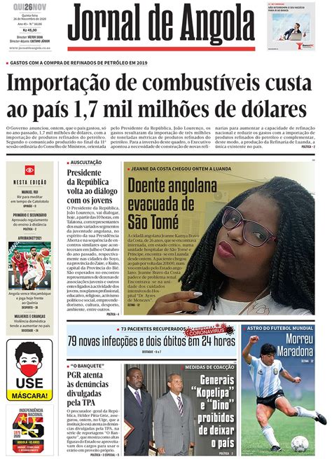 Jornal De Angola Quinta 26 De Novembro De 2020